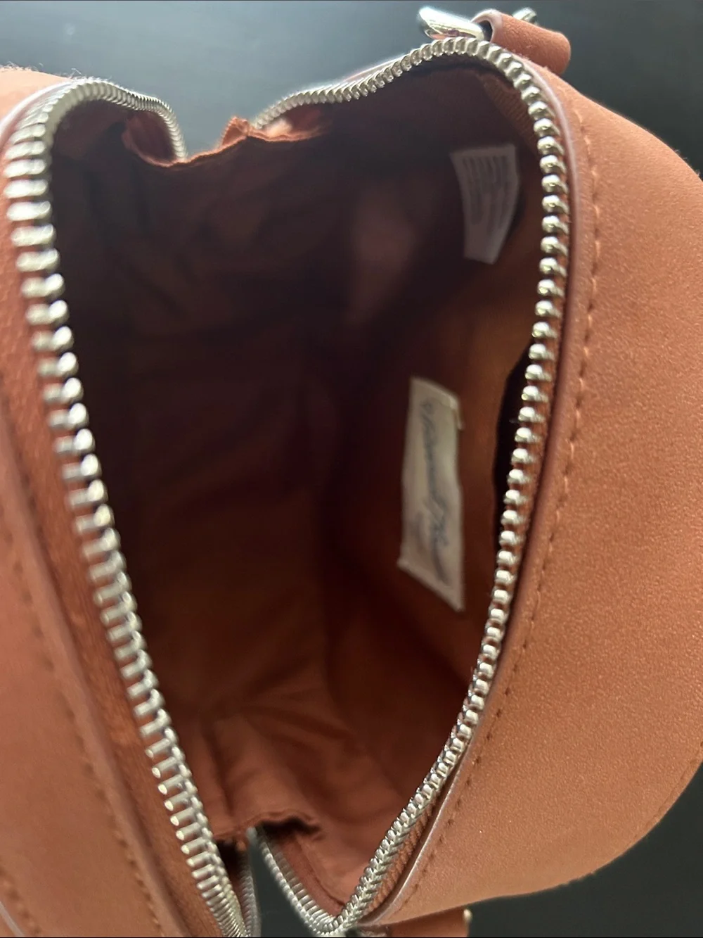 Universal Thread Round Brown Crossbody Bag with Black Adjustable Strap